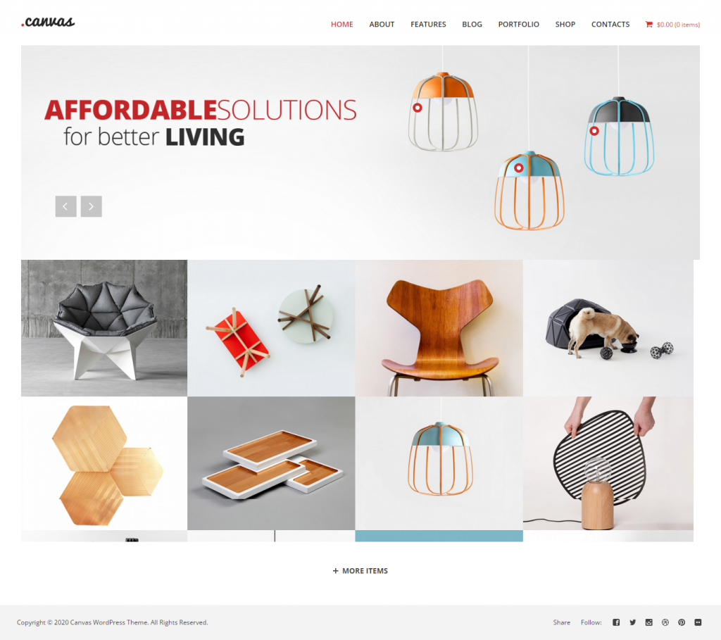 Mẫu website MẪU WEBSITE BÁN HÀNG NỘI THẤT – CANVAS