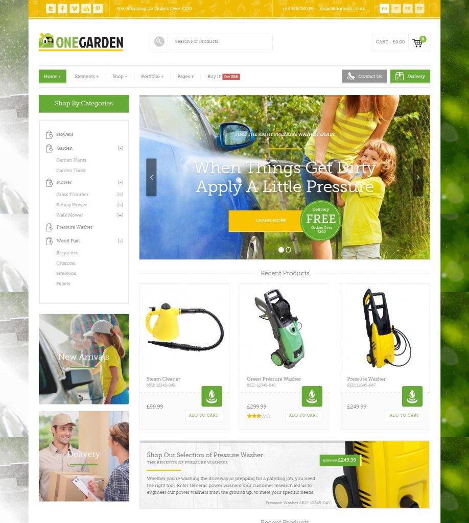 Mẫu Website nông nghiệp Pressure Washer Shop – 5454