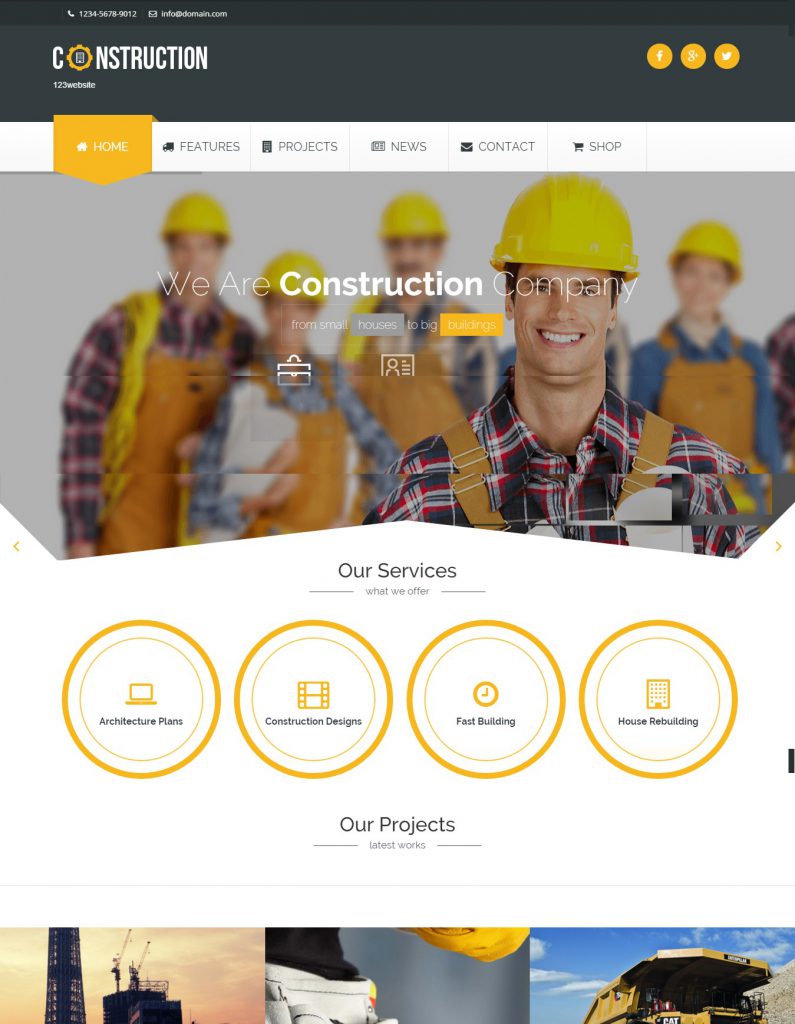 Mẫu website MẪU WEBSITE XÂY DỰNG – CONSTRUCTION