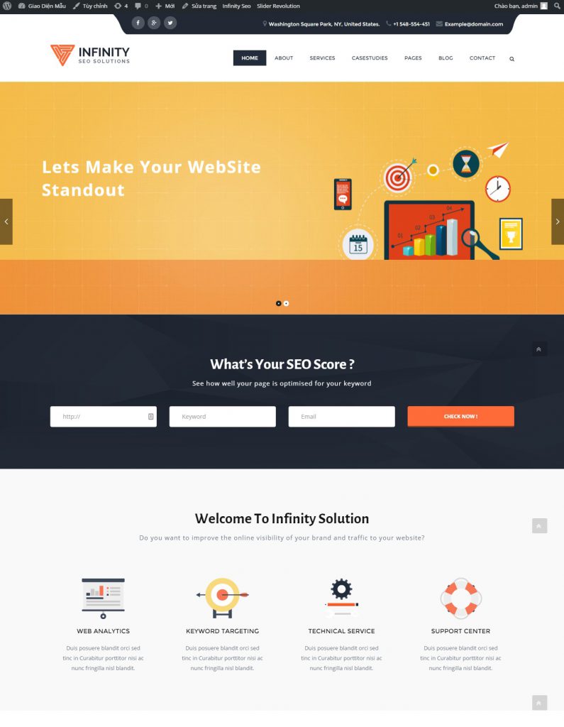 Mẫu website MẪU WEBSITE GIỚI THIỆU CÔNG TY – INFINITY