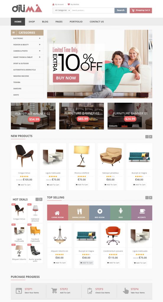 MẪU WEBSITE BÁN HÀNG NỘI THẤT – DILIMA FUNITURE