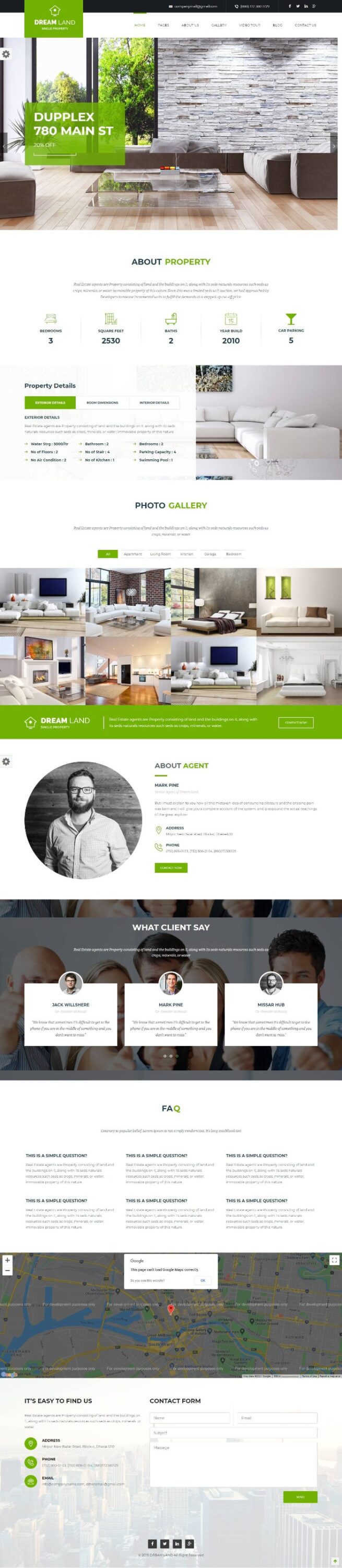 Mẫu website bất động sản – DREAMLAND
