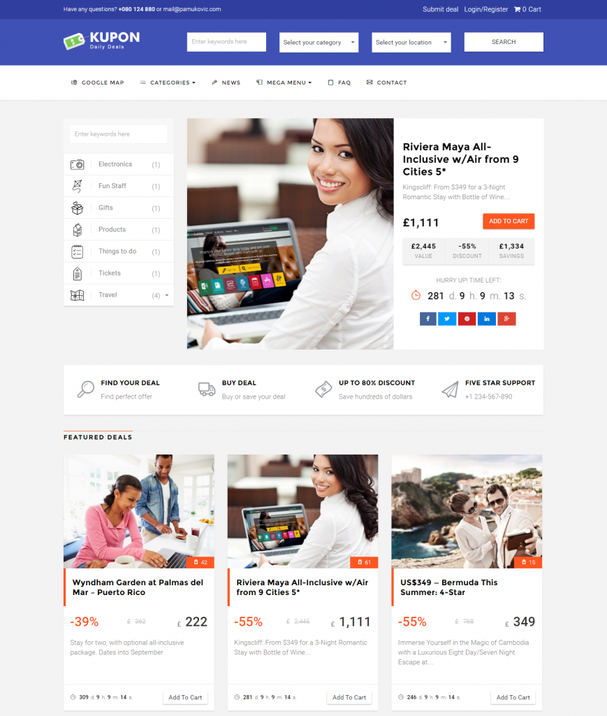 Group Buying & Deals Website Template – Kupon 2