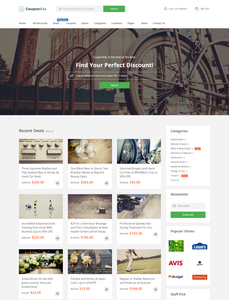 Group Buying & Deals Website Template – Coupon XXL