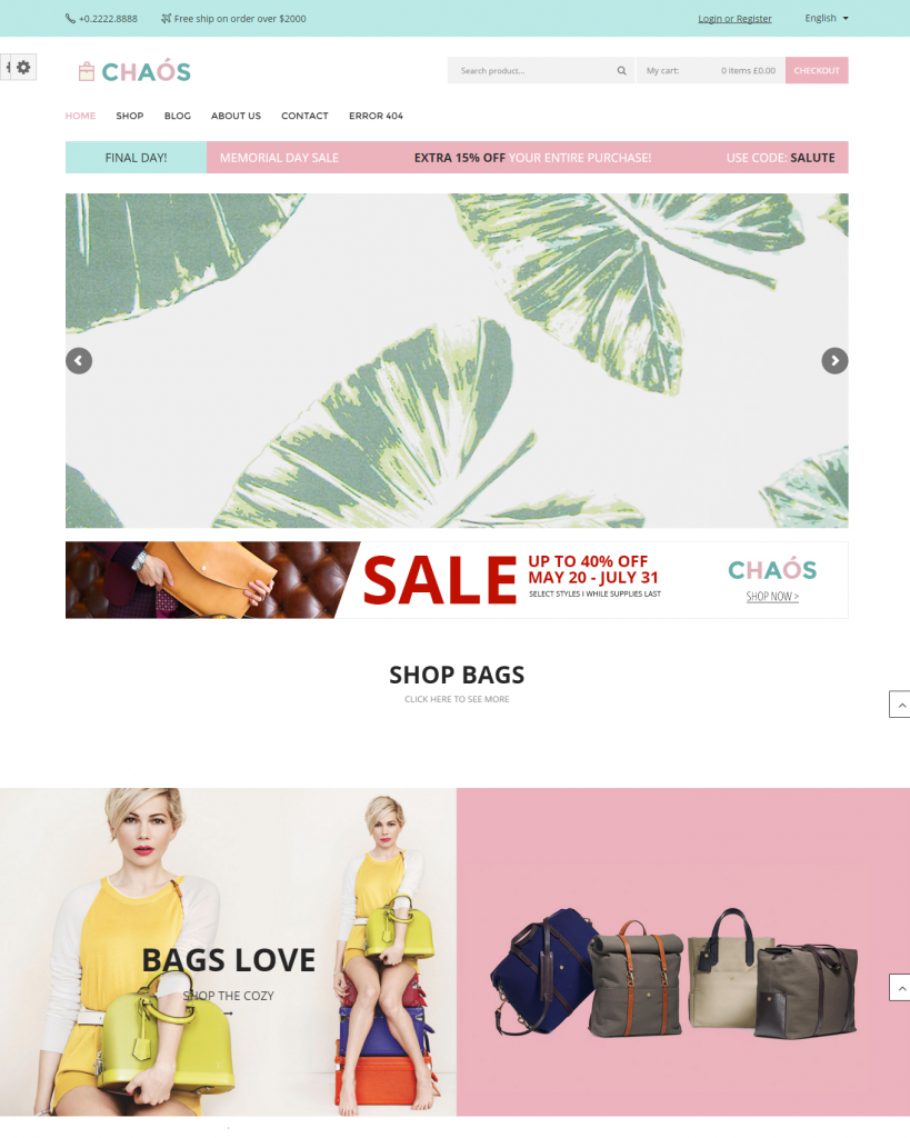 E-Commerce Website Template – Chaos