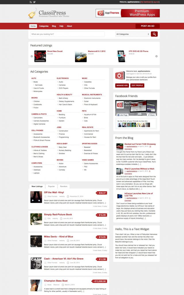 Mẫu website MẪU WEBSITE BÁN HÀNG – RAO VẶT – CLASSIPRESS