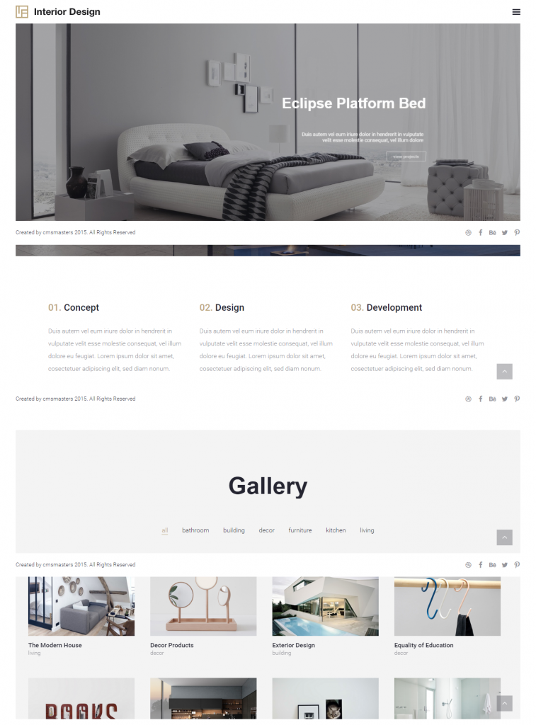 Mẫu website thiết kế nội thất – Interior Design