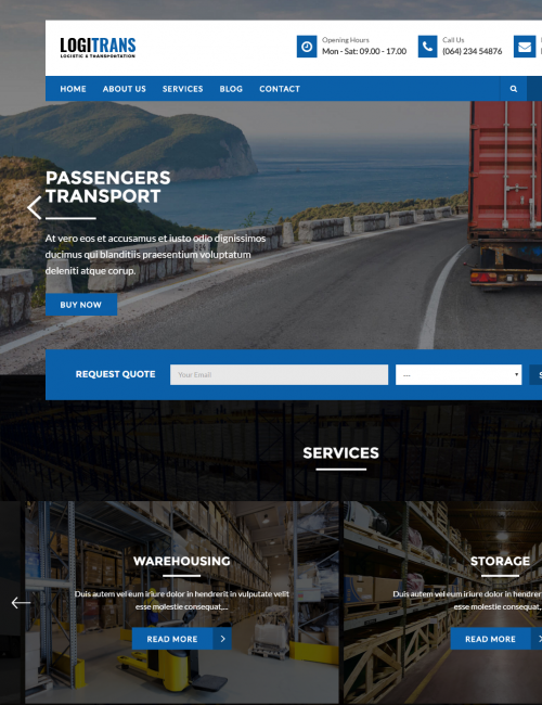 Mẫu website dịch vụ vận tải - Logitrans