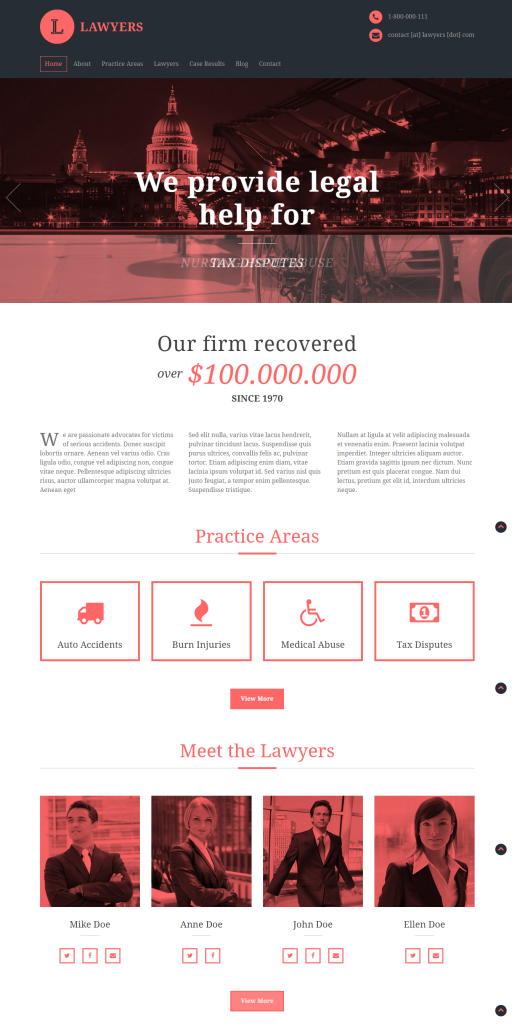 Mẫu website MẪU WEBSITE GIỚI THIỆU CÔNG TY – lawyers