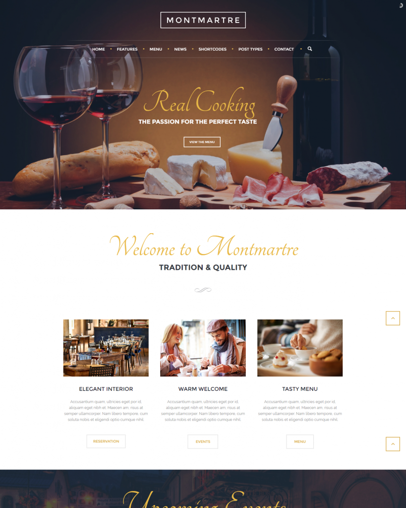 Restaurant Website Template – Montmartre