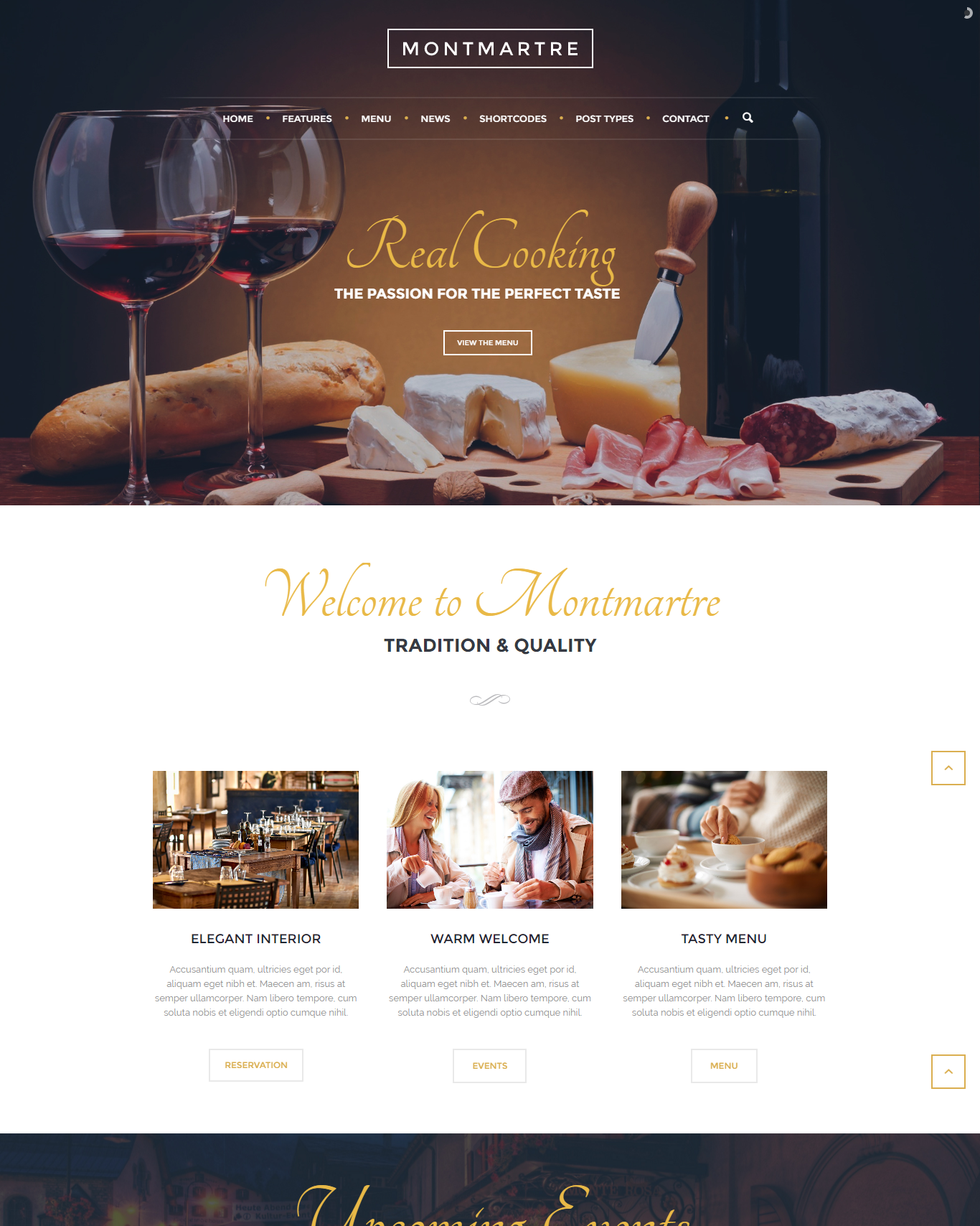Mẫu website nhà hàng - Montmartre