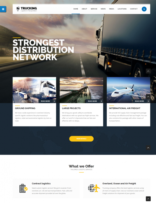 Mẫu website dịch vụ vận tải - Trucking