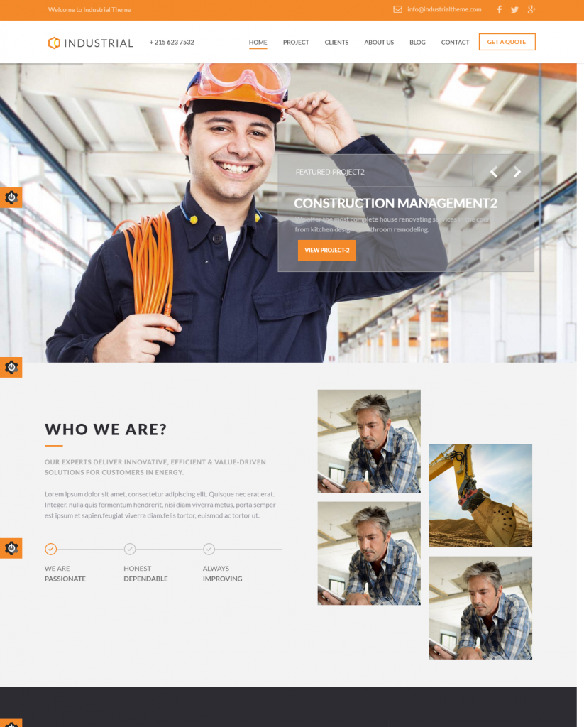 Mẫu website MẪU WEBSITE GIỚI THIỆU CÔNG TY – BÁN THÉP – Industrial