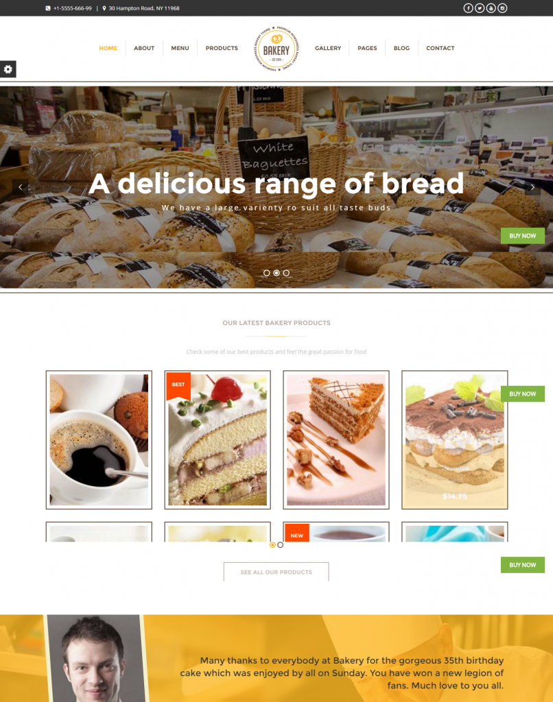 Mẫu website bán hàng – Bakery