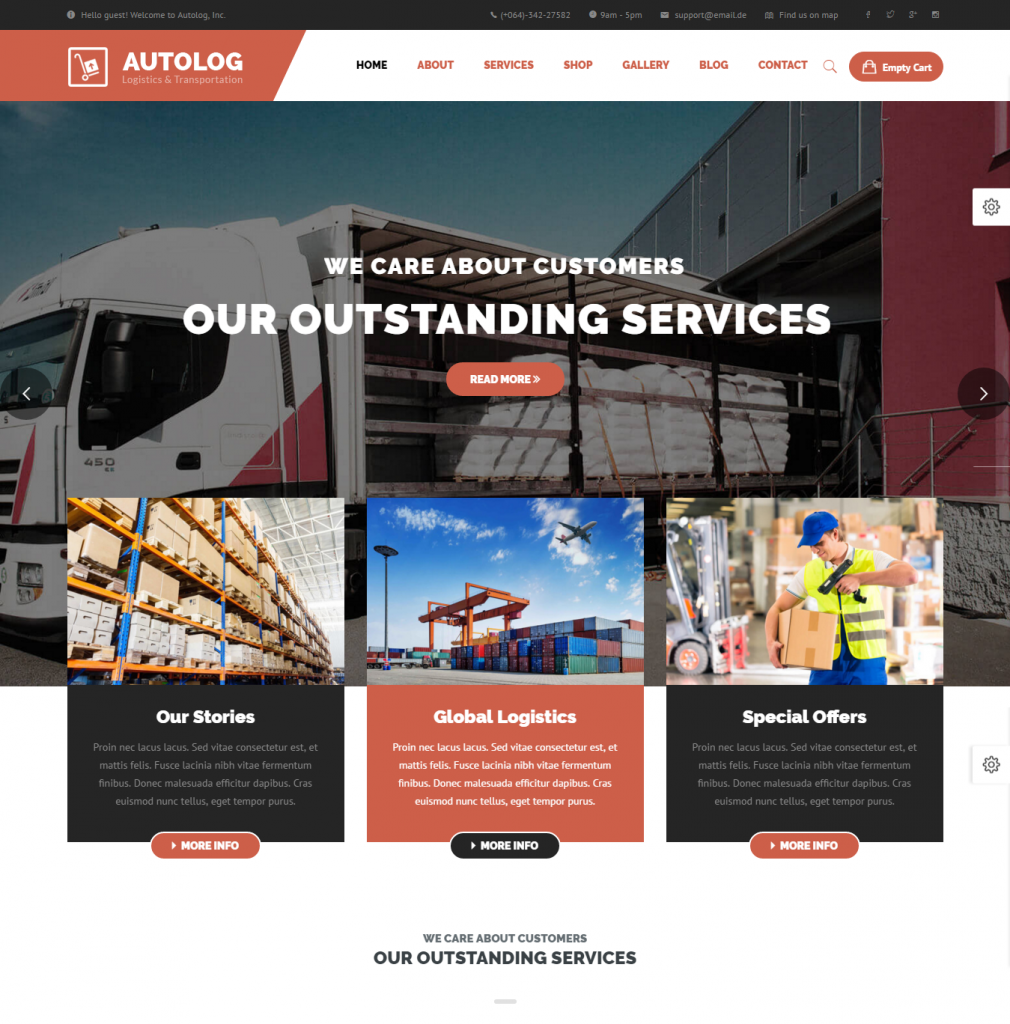 Mẫu website dịch vụ vận tải – Autolog