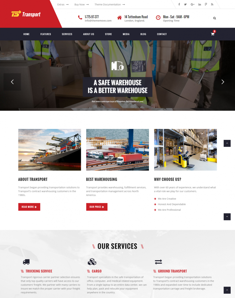 Mẫu website dịch vụ vận tải – IS Transport