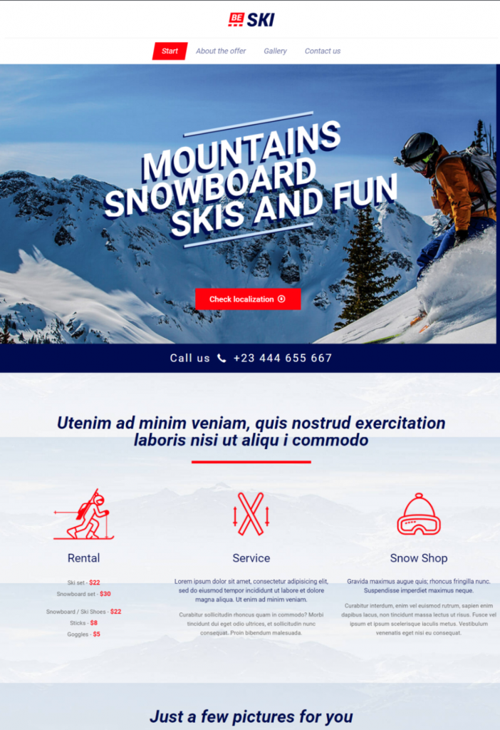 Mẫu website bán hàng – SKI