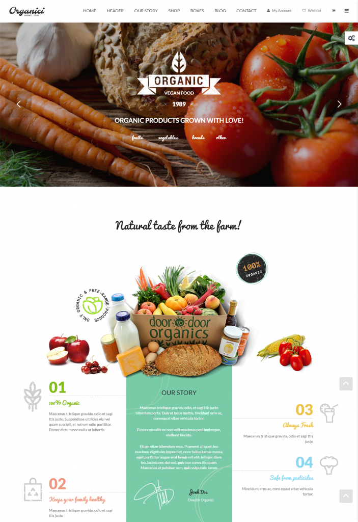 E-Commerce Website Template – Organic Store