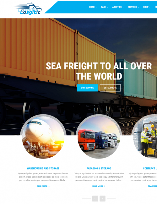 Mẫu website dịch vụ vận tải - Logistic