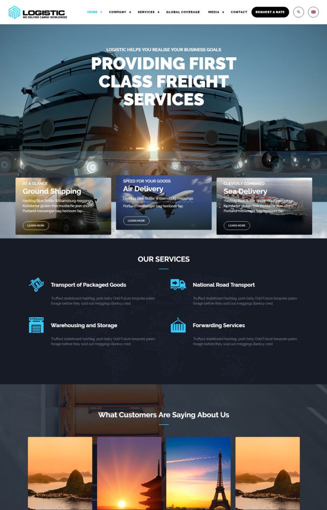 Mẫu website dịch vụ vận tải – Losgitic 2