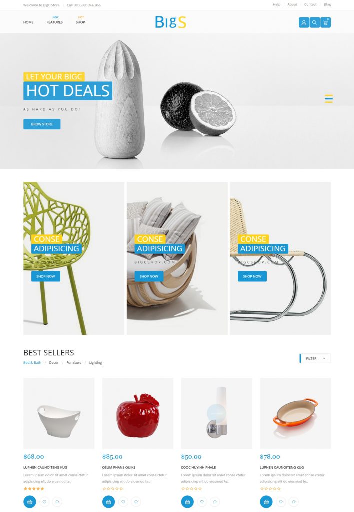 Mẫu website MẪU WEBSITE NỘI THẤT – BIG S