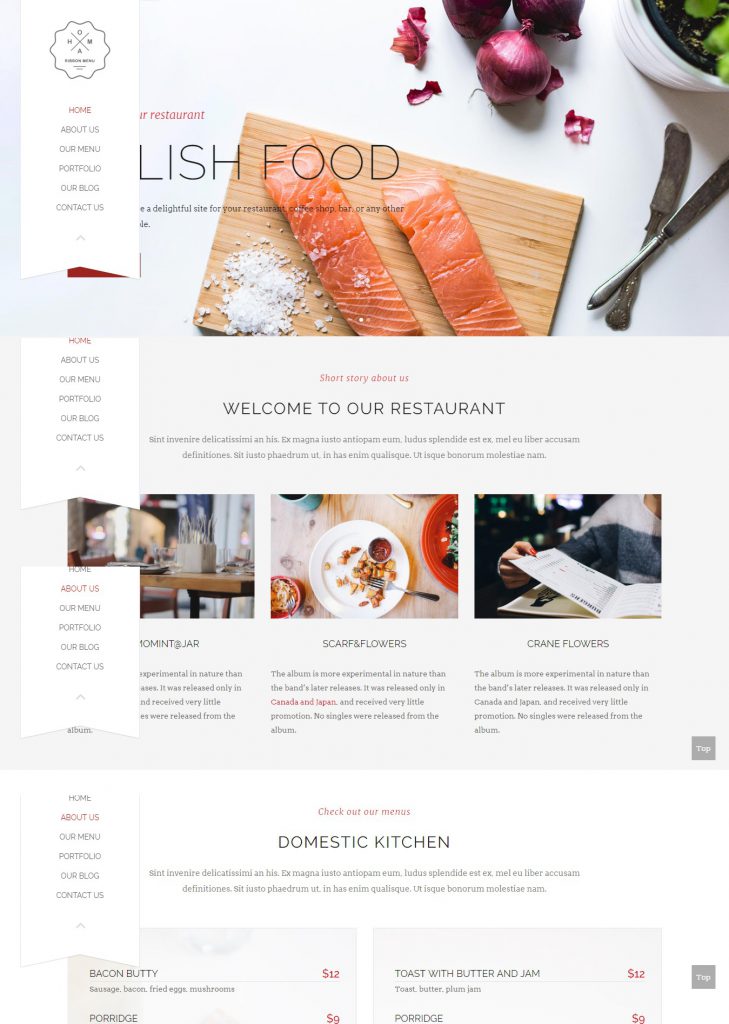 Mẫu website MẪU WEBSITE NHÀ HÀNG – HOMA