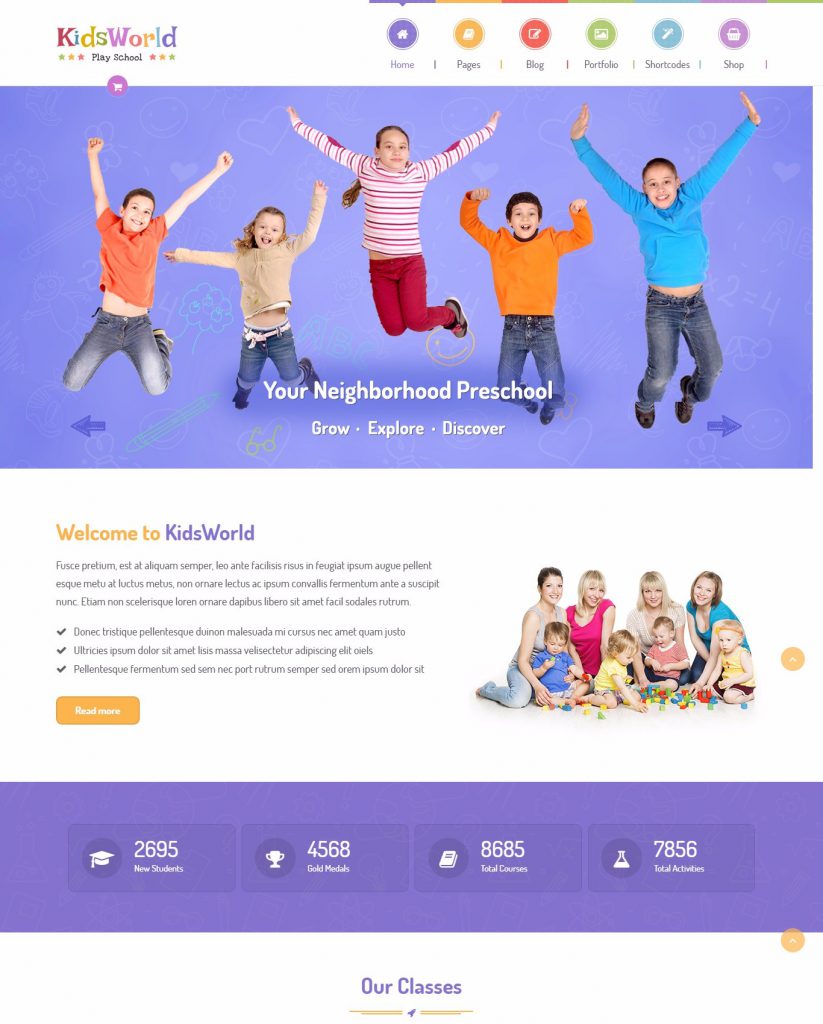 Mẫu website MẪU WEBSITE DỊCH VỤ TRƯỜNG HỌC – KIDSWORLD