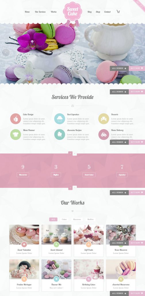 Mẫu website MẪU WEBSITE GIỚI THIỆU CÔNG TY KEM – SWEET CAKE
