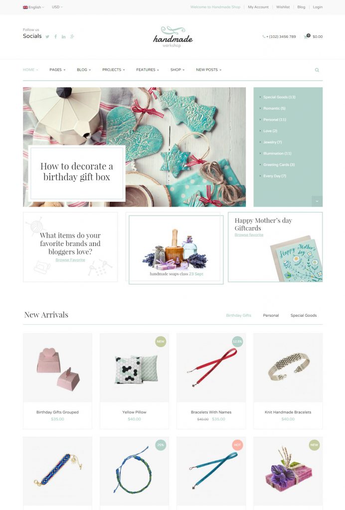 Mẫu website MẪU WEBSITE BÁN HÀNG – HANDMADE 2