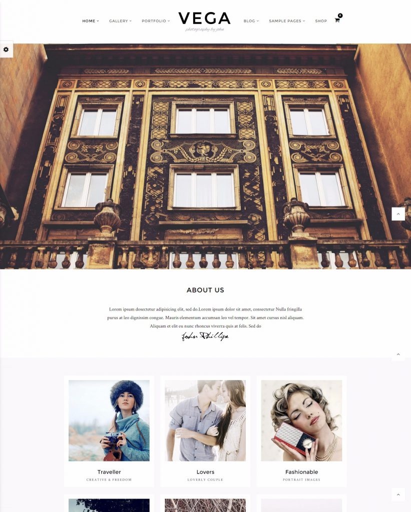 Mẫu website MẪU WEBSITE PHOTOGRAPHER – VEGA