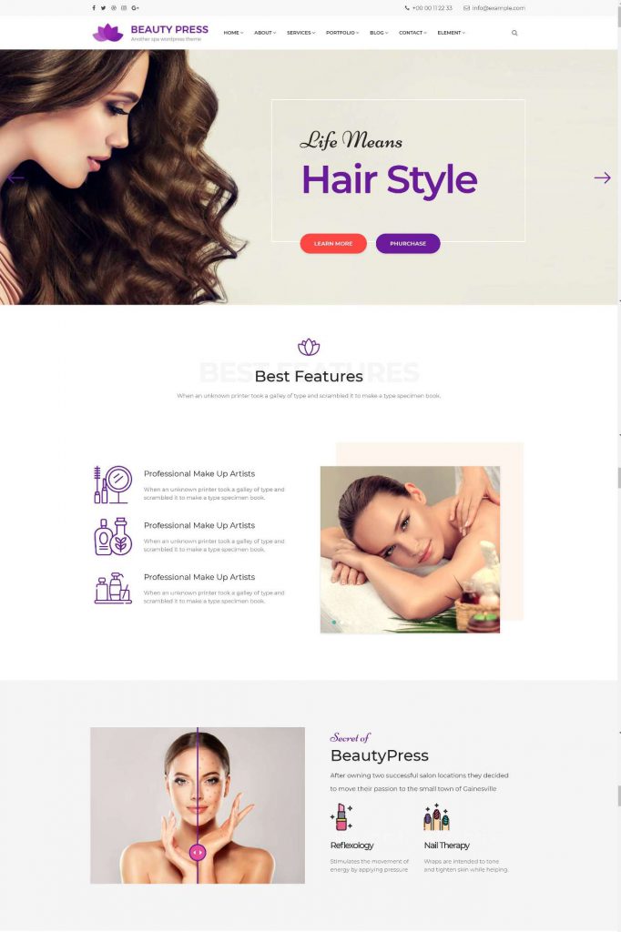 MẪU WEBSITE SPA – BEAUTY PRESS