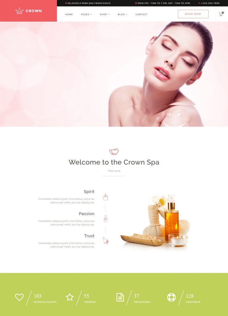 Mẫu website MẪU WEBSITE DỊCH VỤ SPA – CROWN