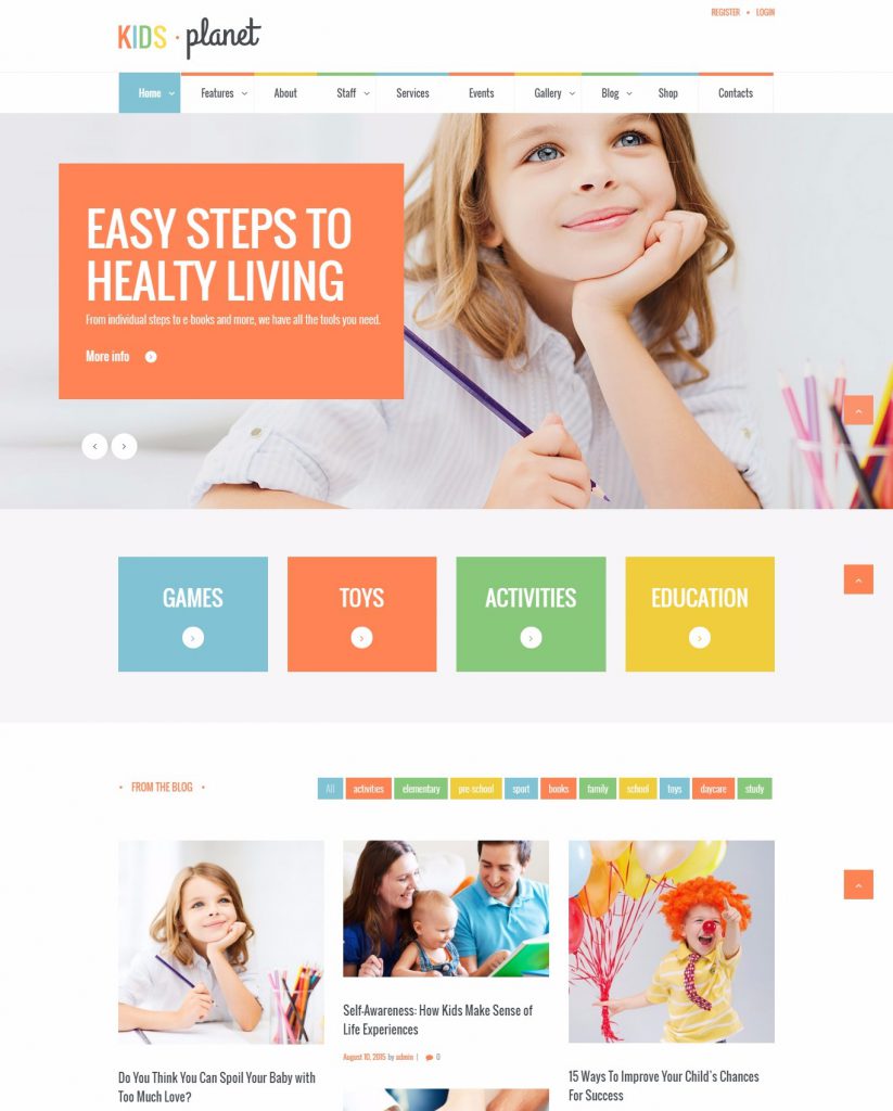 Mẫu website MẪU WEBSITE GIÁO DỤC – KIDS PLANET