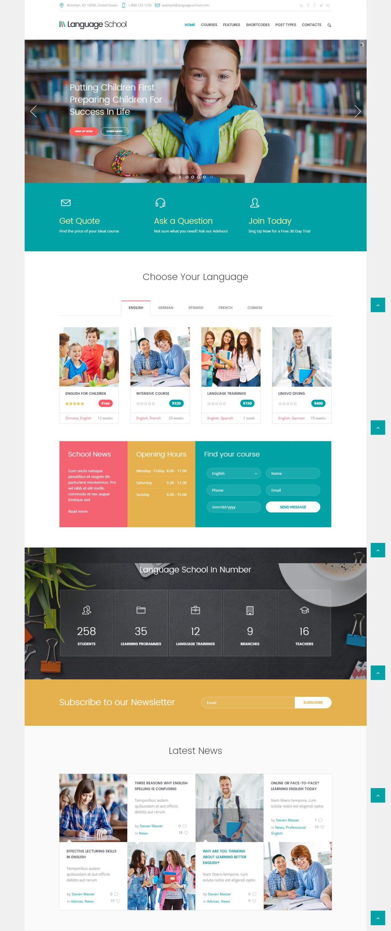 MẪU WEBSITE DỊCH VỤ TRƯỜNG HỌC – LANGUAGE SCHOOL