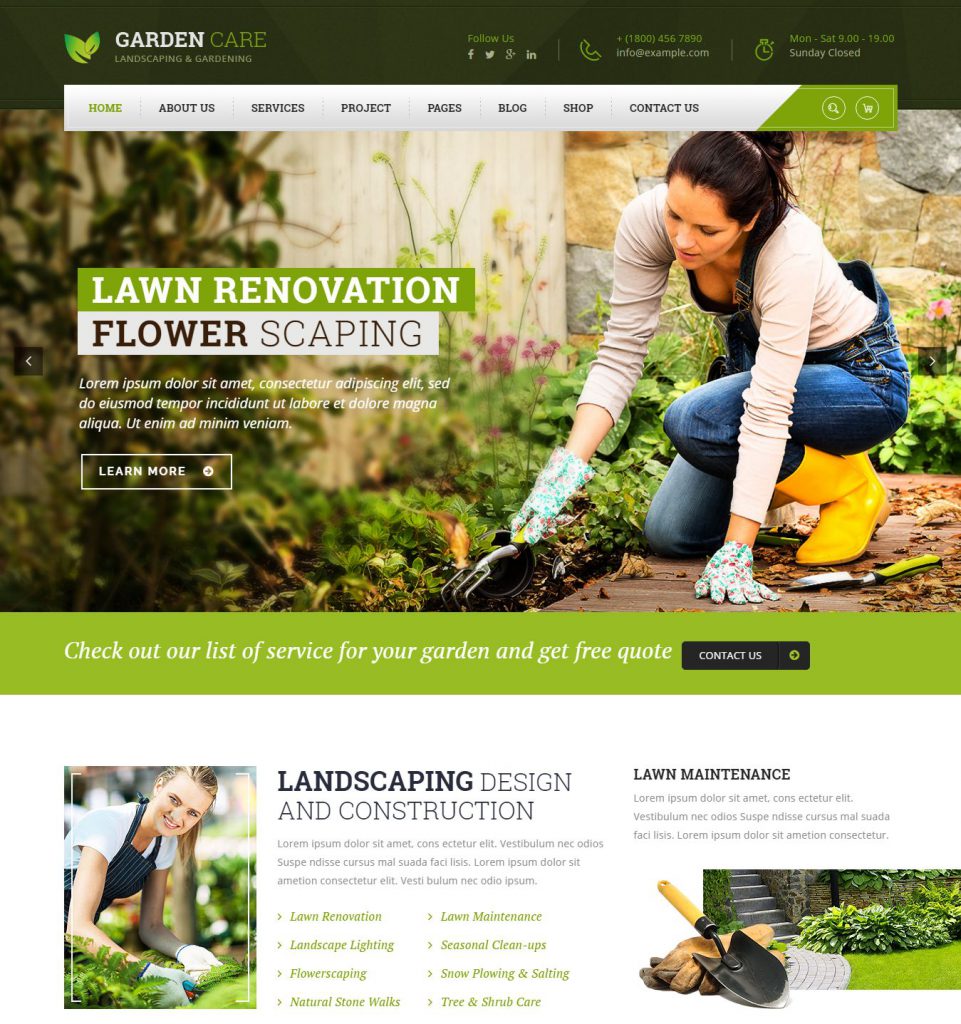 Mẫu website MẪU WEBSITE GIỚI THIỆU CÔNG TY CÂY XANH – GARDENCARE
