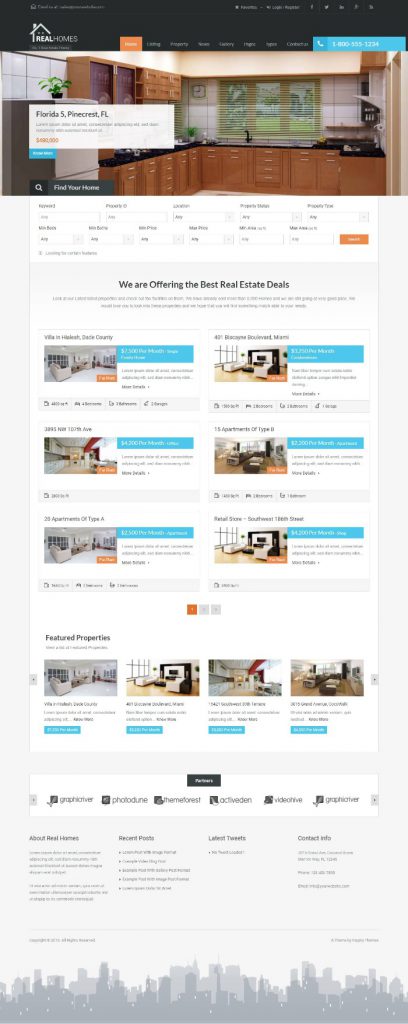 Mẫu website MẪU WEBSITE BẤT ĐỘNG SẢN – REALTYHOMES