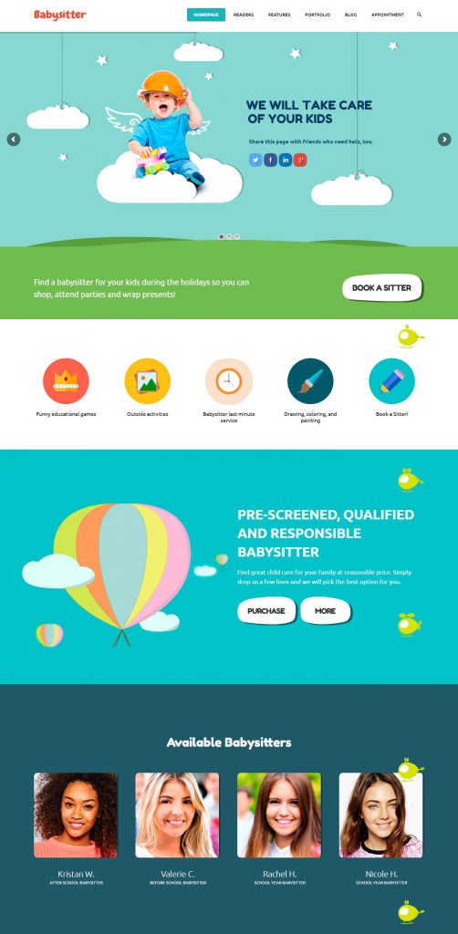 Mẫu website MẪU WEBSITE GIÁO DỤC – BABYSISTER