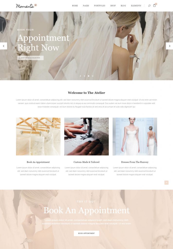 Mẫu website MẪU WEBSITE THỜI TRANG – MOMENTS