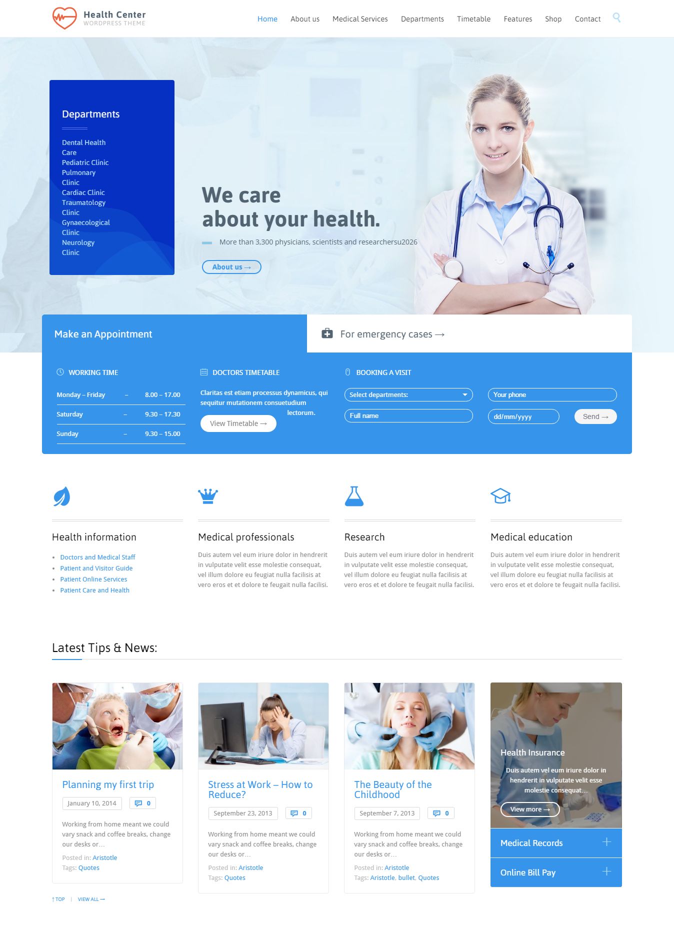 MẪU WEBSITE Y TẾ - HEALTH CENTER