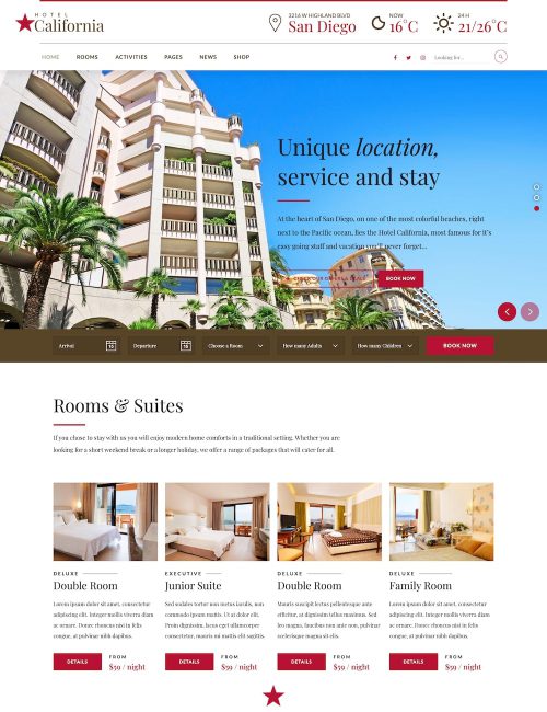 Thiết kế Web khách sạn - Hotel California
