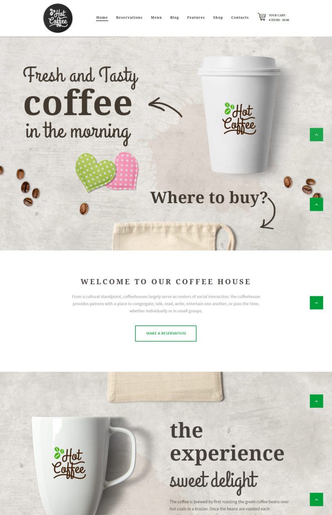 Mẫu website MẪU WEBSITE COFFEE SHOP – HOT COFFEE
