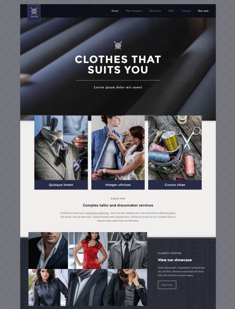 Mẫu website MẪU WEBSITE GIỚI THIỆU CÔNG TY – TAILOR