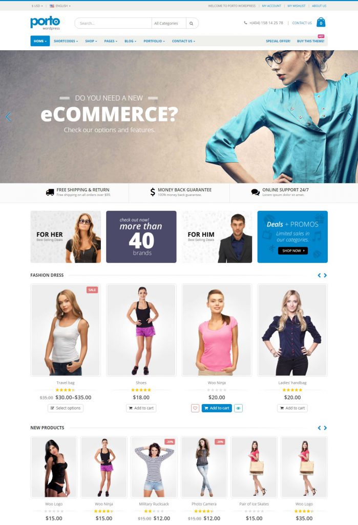 Mẫu website MẪU WEBSITE THỜI TRANG PORTO SHOP 4