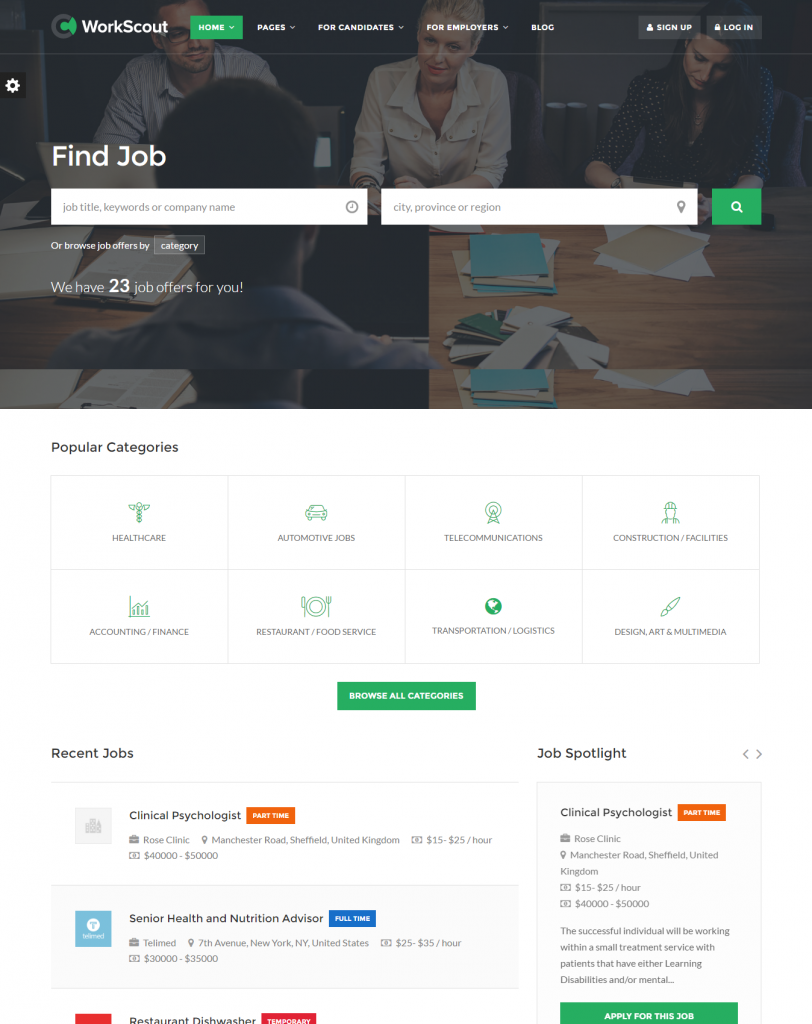 Mẫu website việc làm – WORKSCOUT