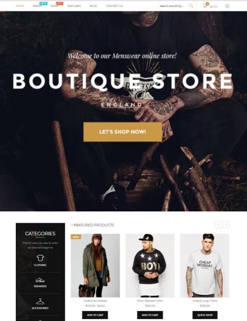 Mẫu website bán hàng thời trang - Boutique1