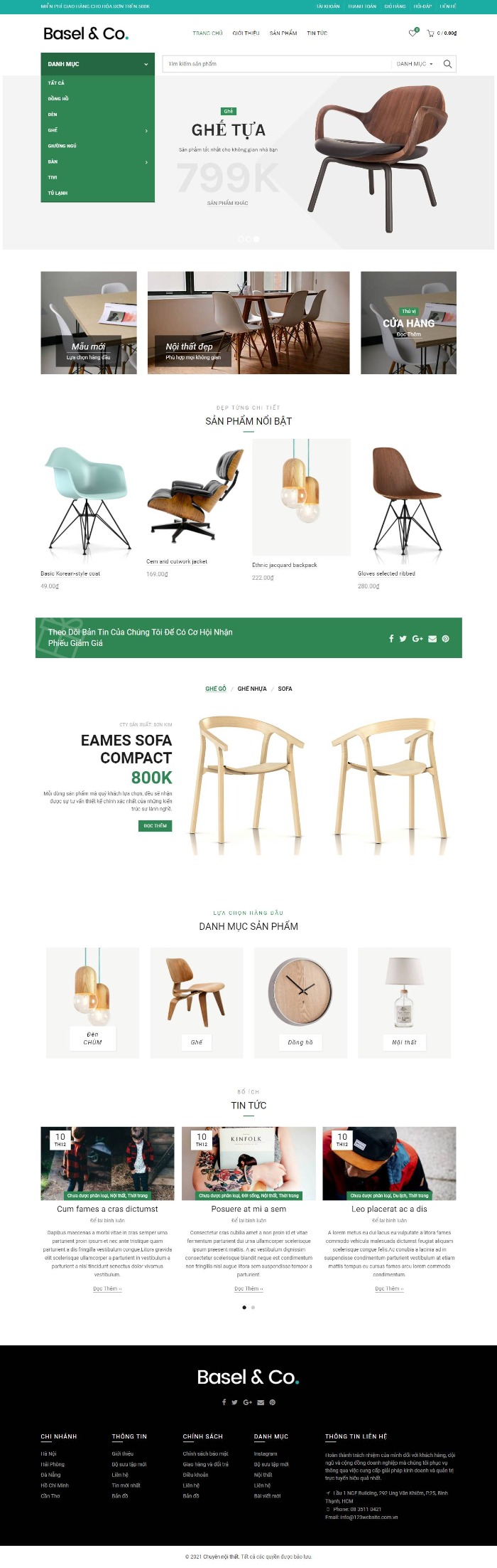 Mẫu website bán hàng nội thất - Basel1