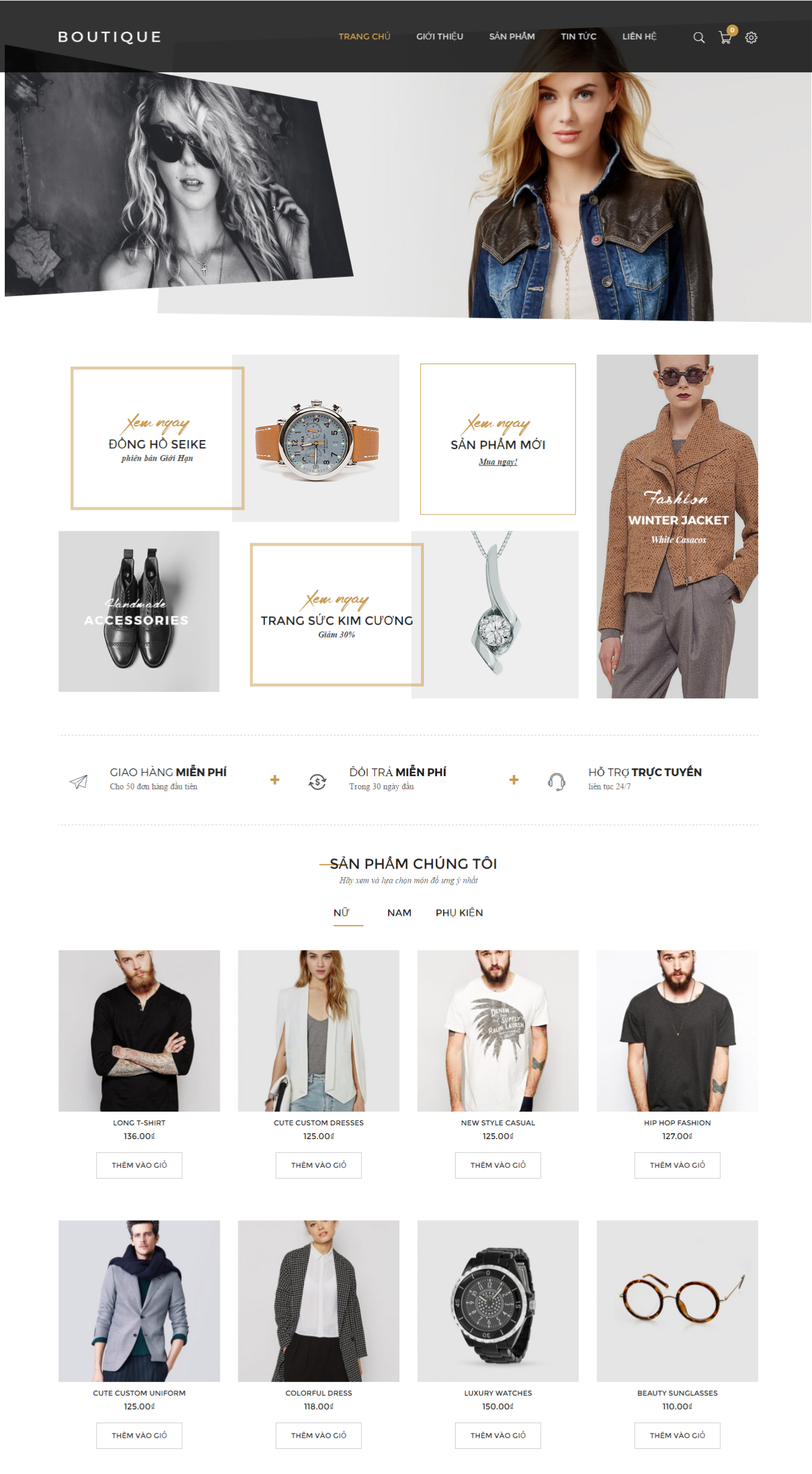 Mẫu website bán hàng thời trang - Boutique15