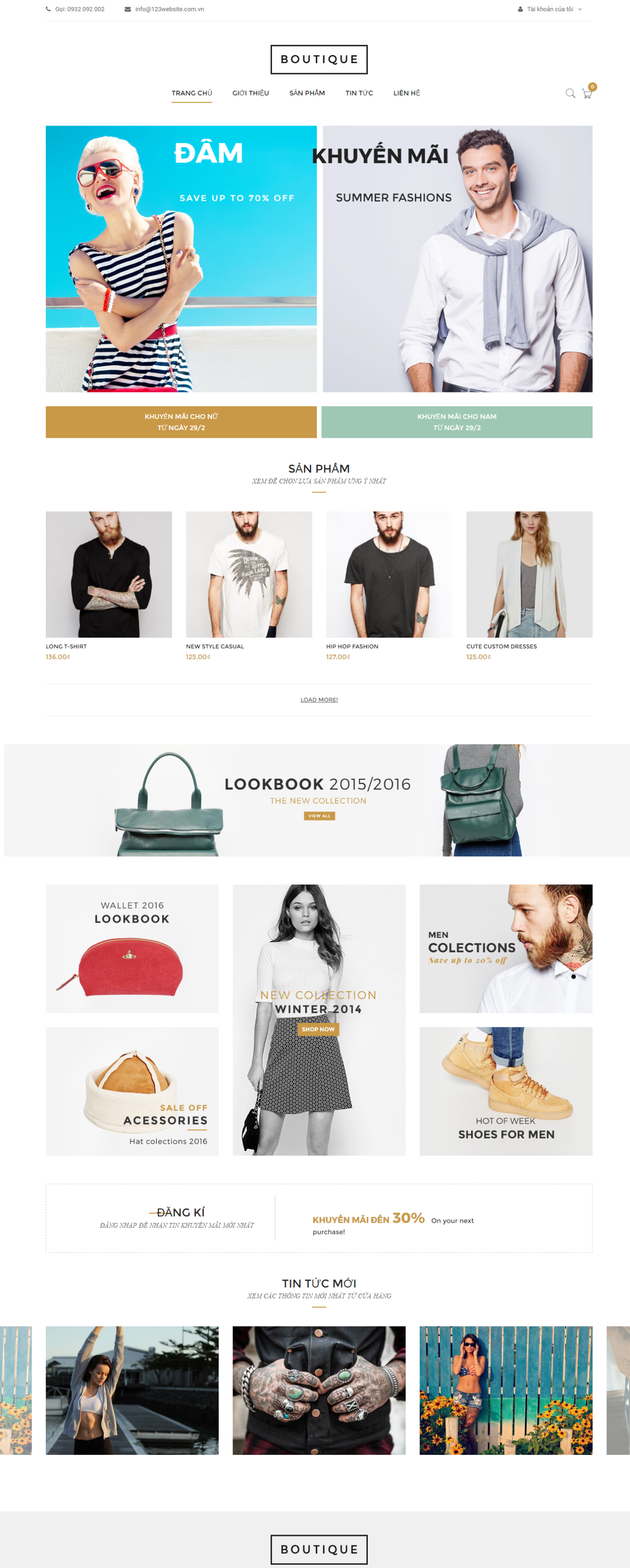Mẫu website bán hàng thời trang - Boutique16