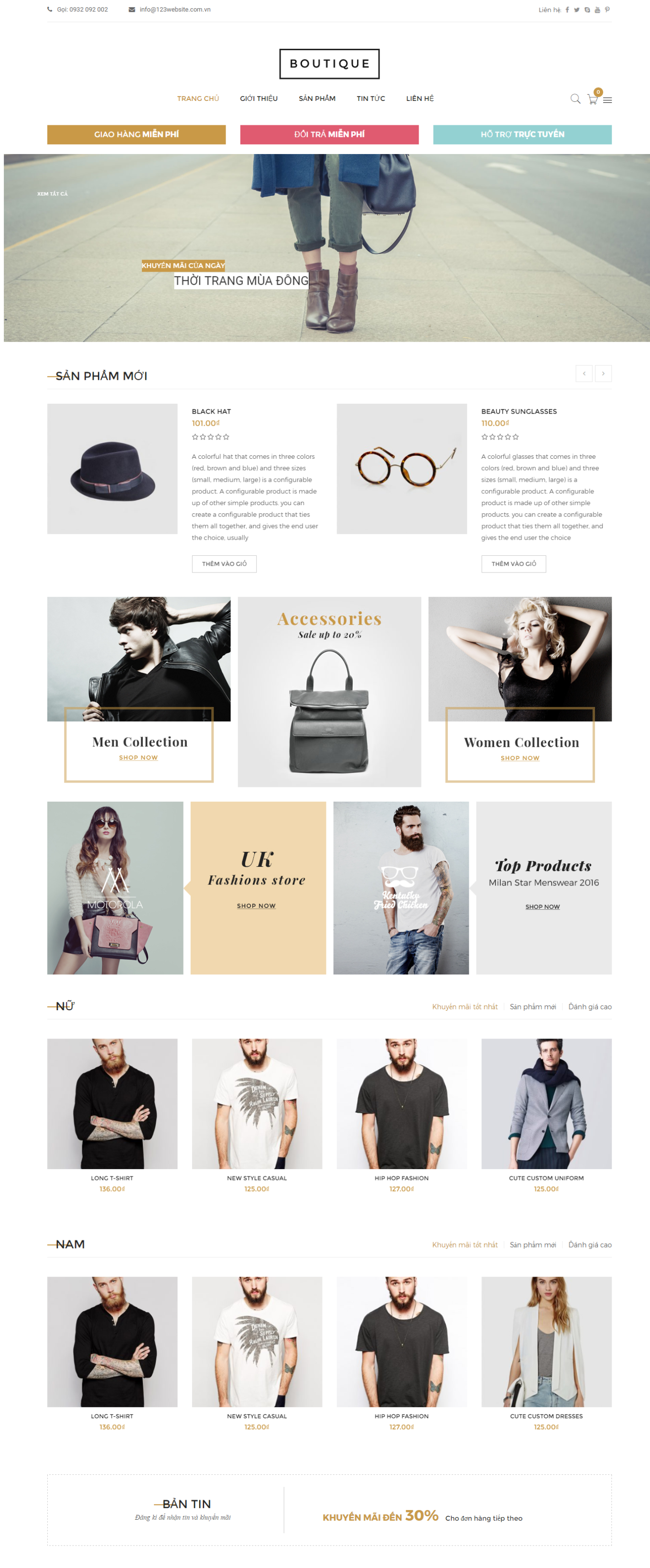 Mẫu website bán hàng thời trang - Boutique17