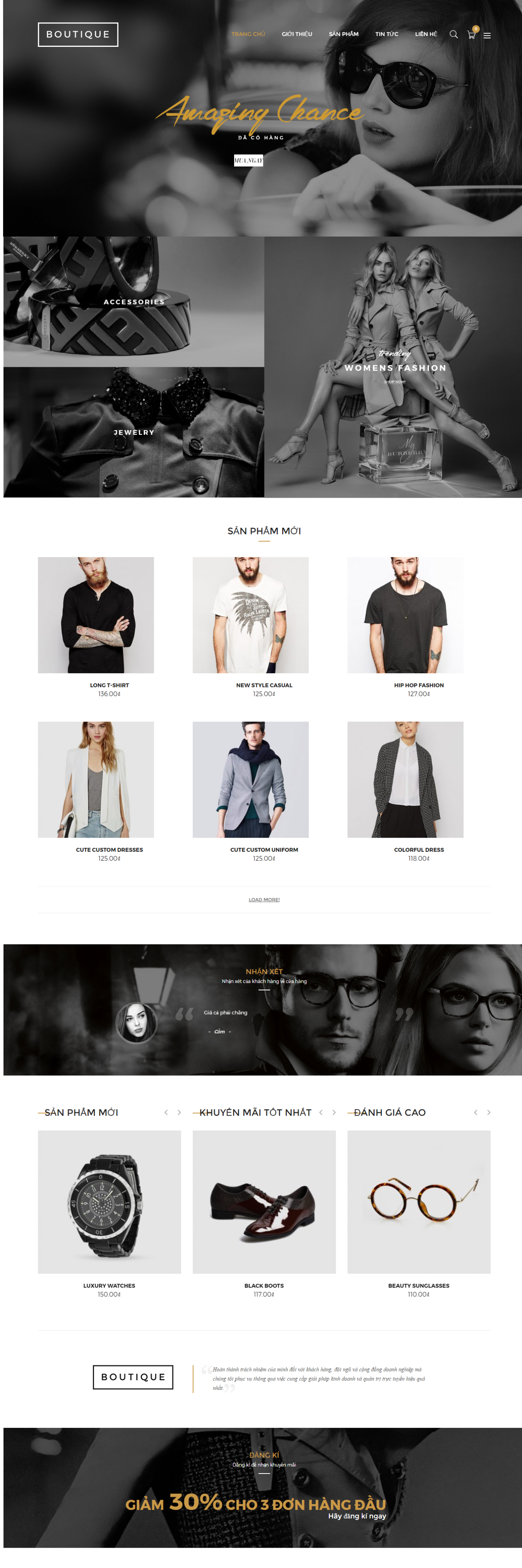 Mẫu website bán hàng thời trang - Boutique19